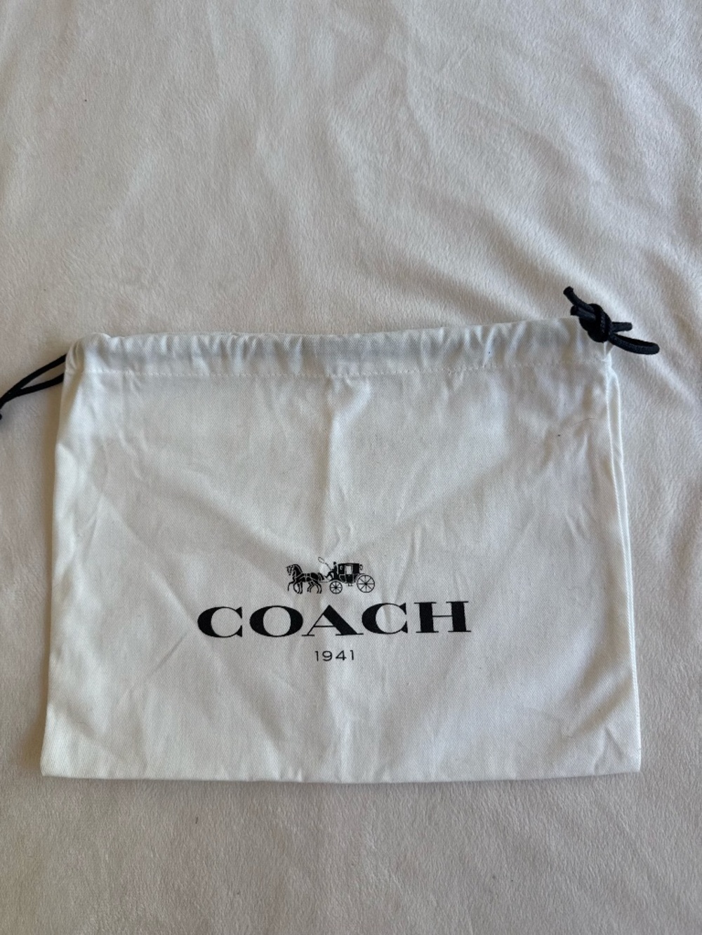 Coach 1941 White Drawstring Dust Bag 12” x 9” Storage Pouch for Handbags